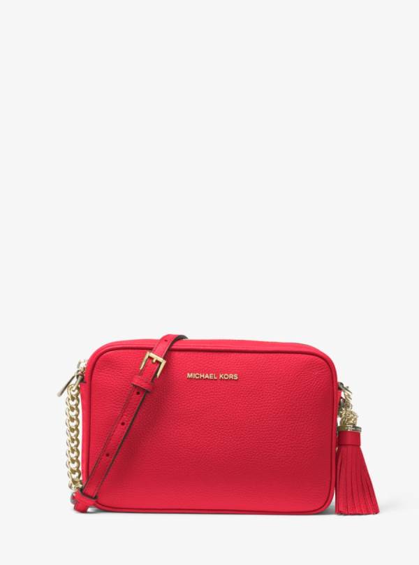 Damske Crossbody Kabelka Michael Kors Ginny Leather Svetlo Červené - Kabelky Michael Kors Lacne | GUWTI-7916